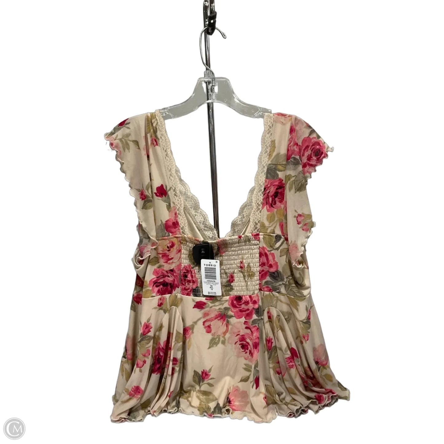 Top Short Sleeve By Torrid In Floral Print, Size: L