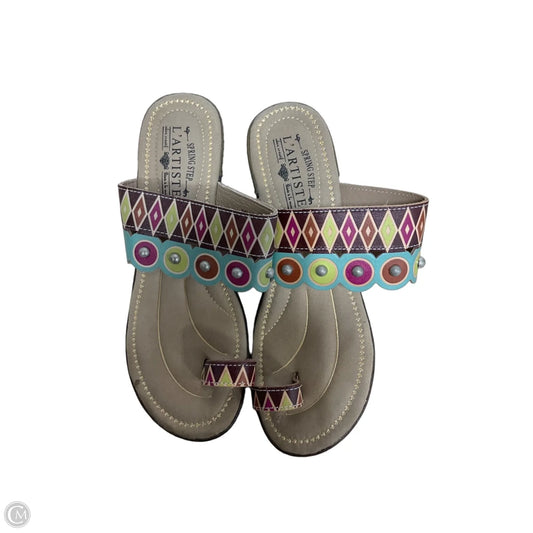 Sandals Heels Block By Spring Step In Multi-colored, Size: 9