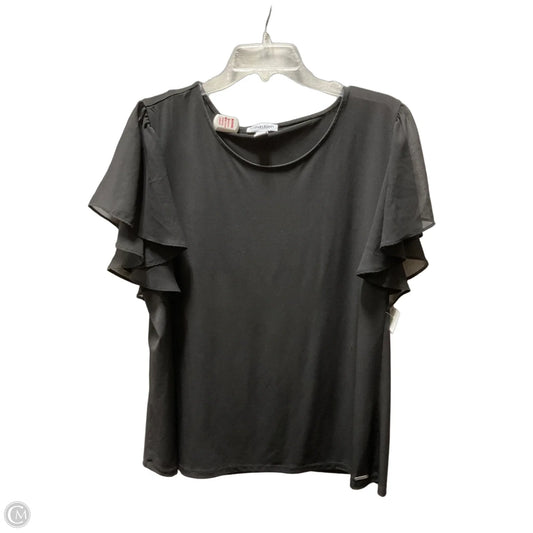 Top Short Sleeve By Calvin Klein In Black, Size: L