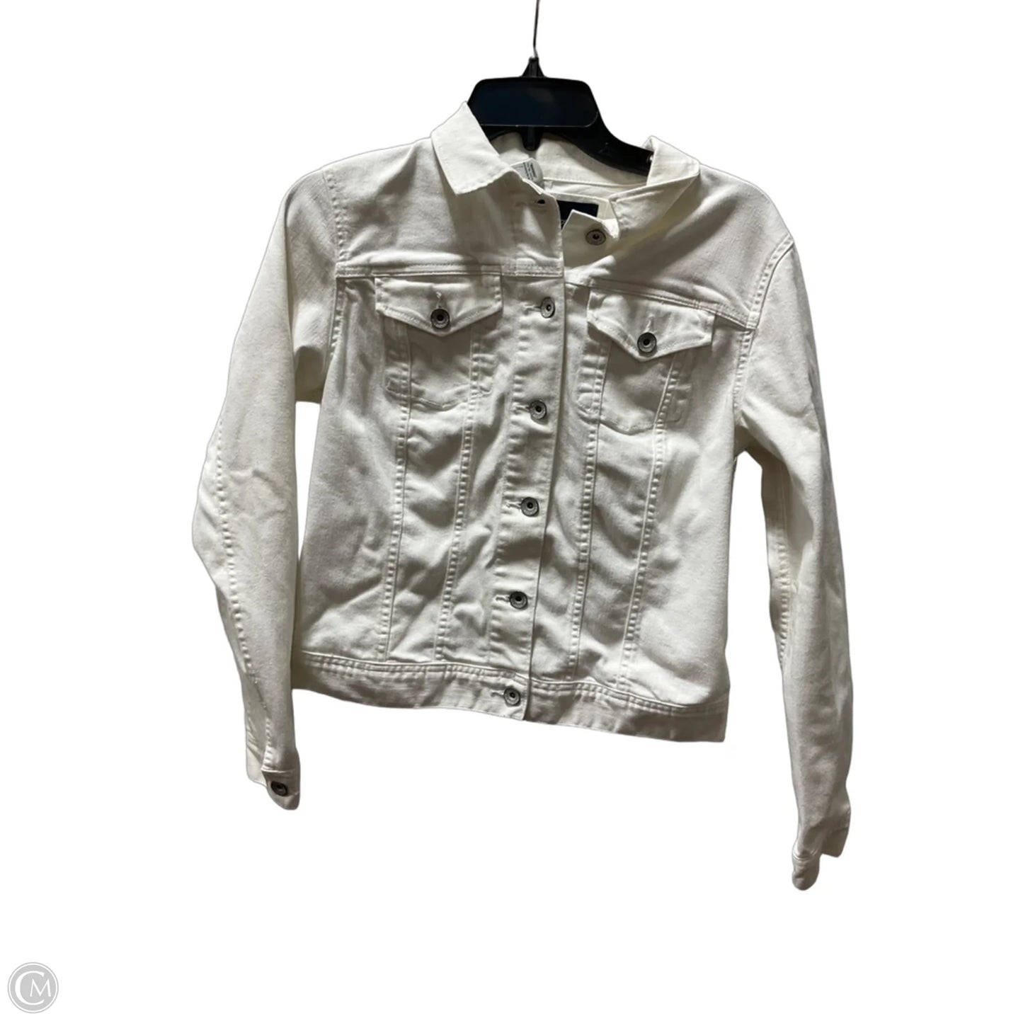 Jacket Denim By Lands End In White Denim, Size: S