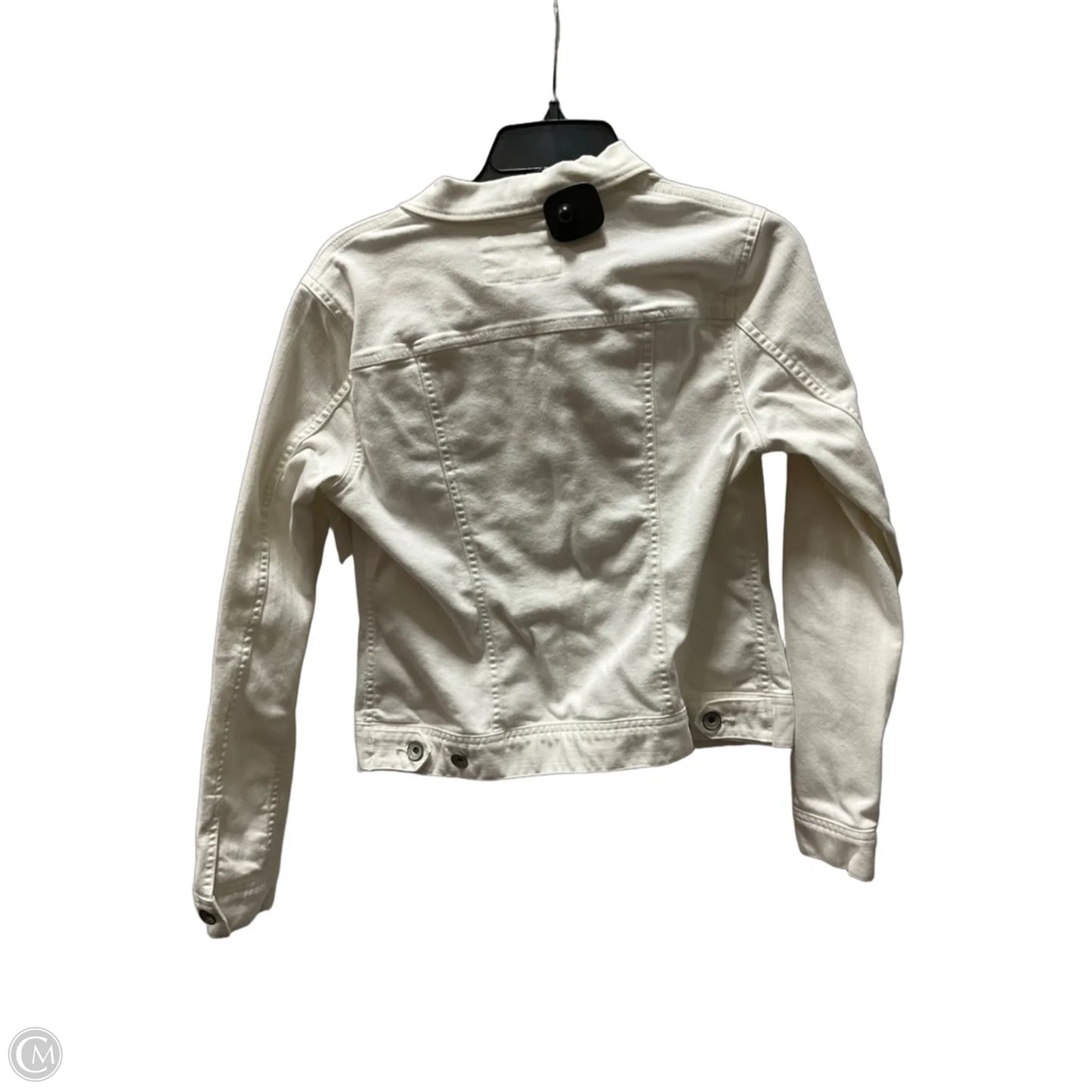 Jacket Denim By Lands End In White Denim, Size: S