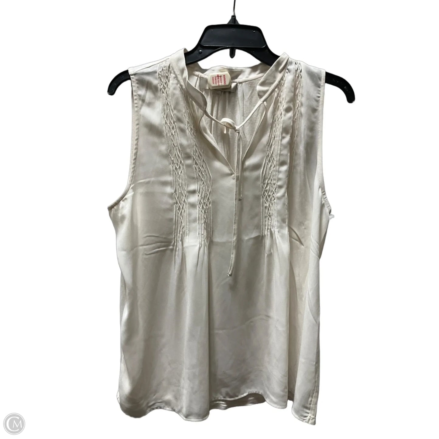 Top Sleeveless By Loft In Cream, Size: L