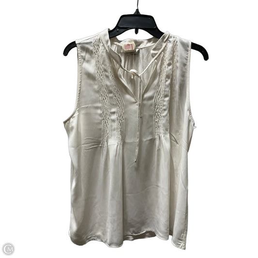 Top Sleeveless By Loft In Cream, Size: L