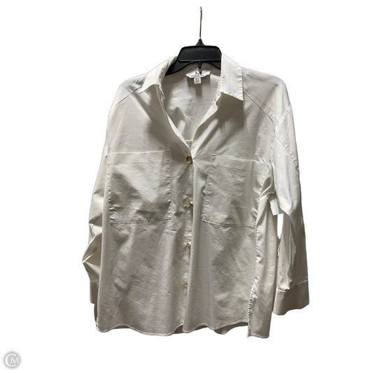 Blouse Long Sleeve By Magaschoni In White, Size: M