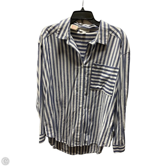 Blouse Long Sleeve By Beachlunchlounge In Striped Pattern, Size: L