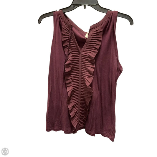 Top Sleeveless By Loft In Maroon, Size: L