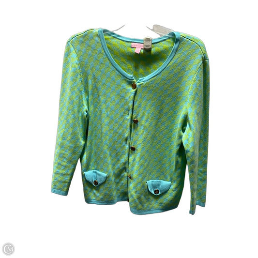 Cardigan Designer By Lilly Pulitzer In Blue & Green, Size: L