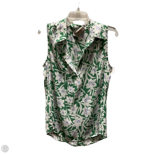 Top Sleeveless By Cabi In Green & White, Size: S