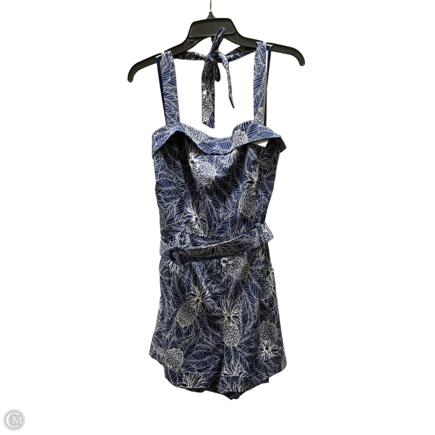 Romper By Cmb In Blue & Cream, Size: Xl