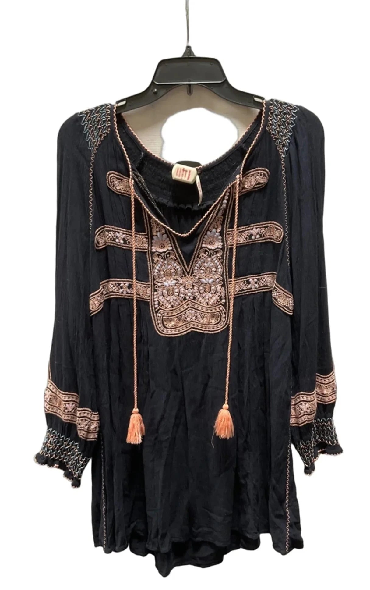 Top Long Sleeve By Free People In Blue & Pink, Size: S