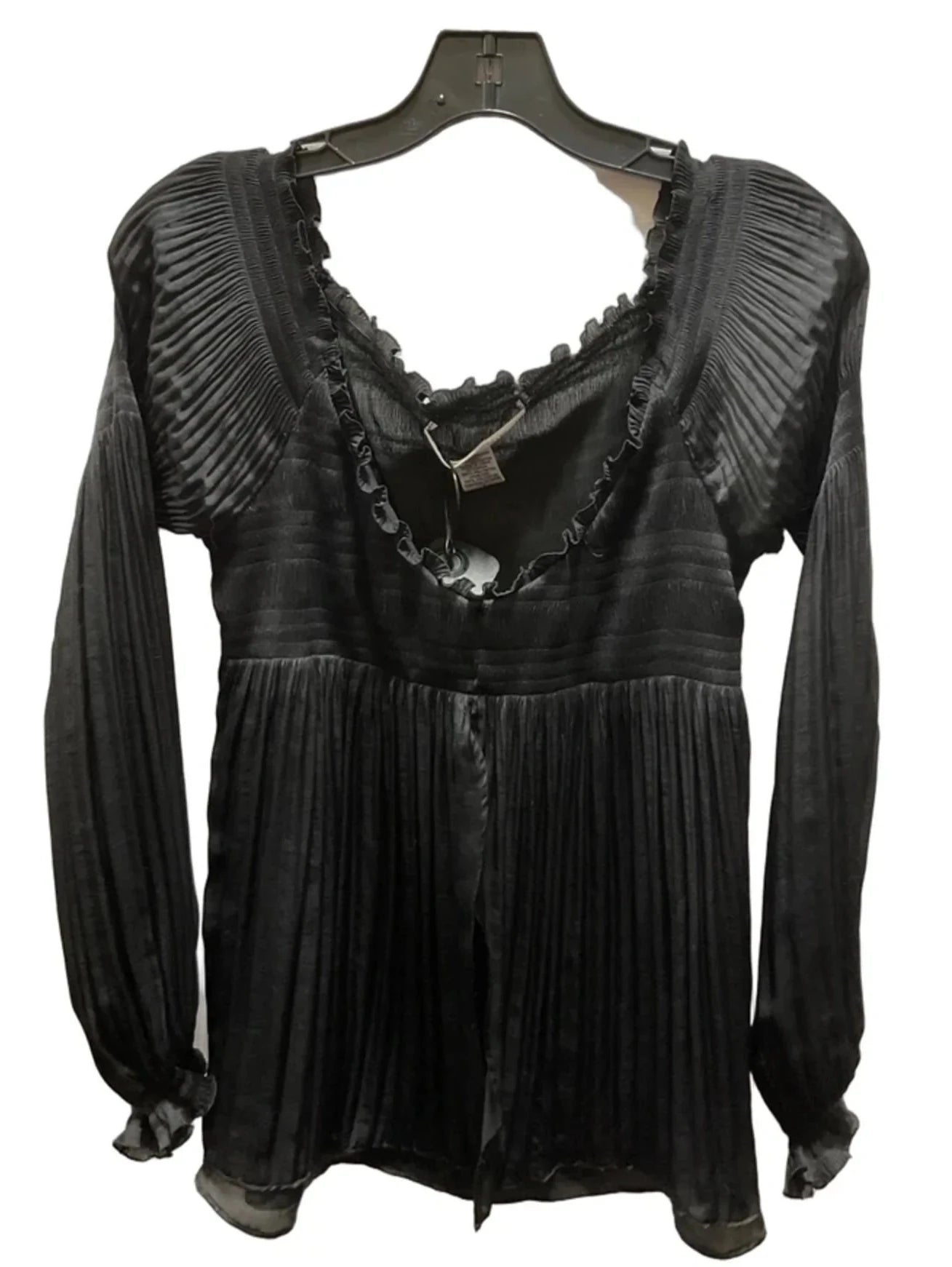 Top Long Sleeve Designer By Diane Von Furstenberg In Black, Size: S