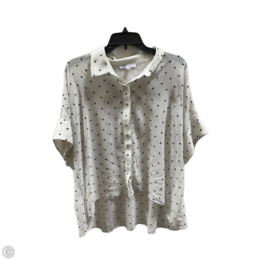 Blouse Short Sleeve By Dr2 In Polkadot Pattern, Size: Xl
