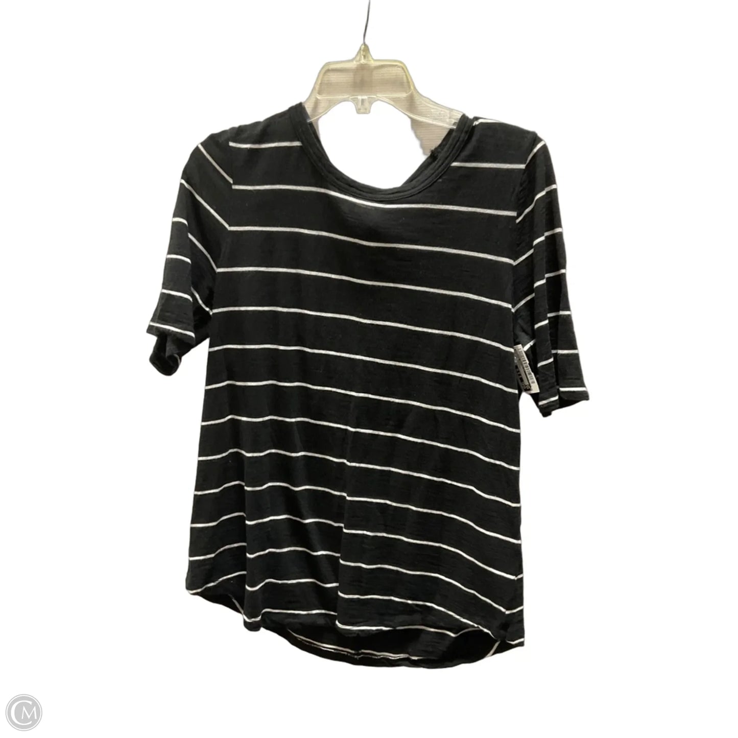 Top Short Sleeve Basic By Banana Republic In Striped Pattern, Size: L