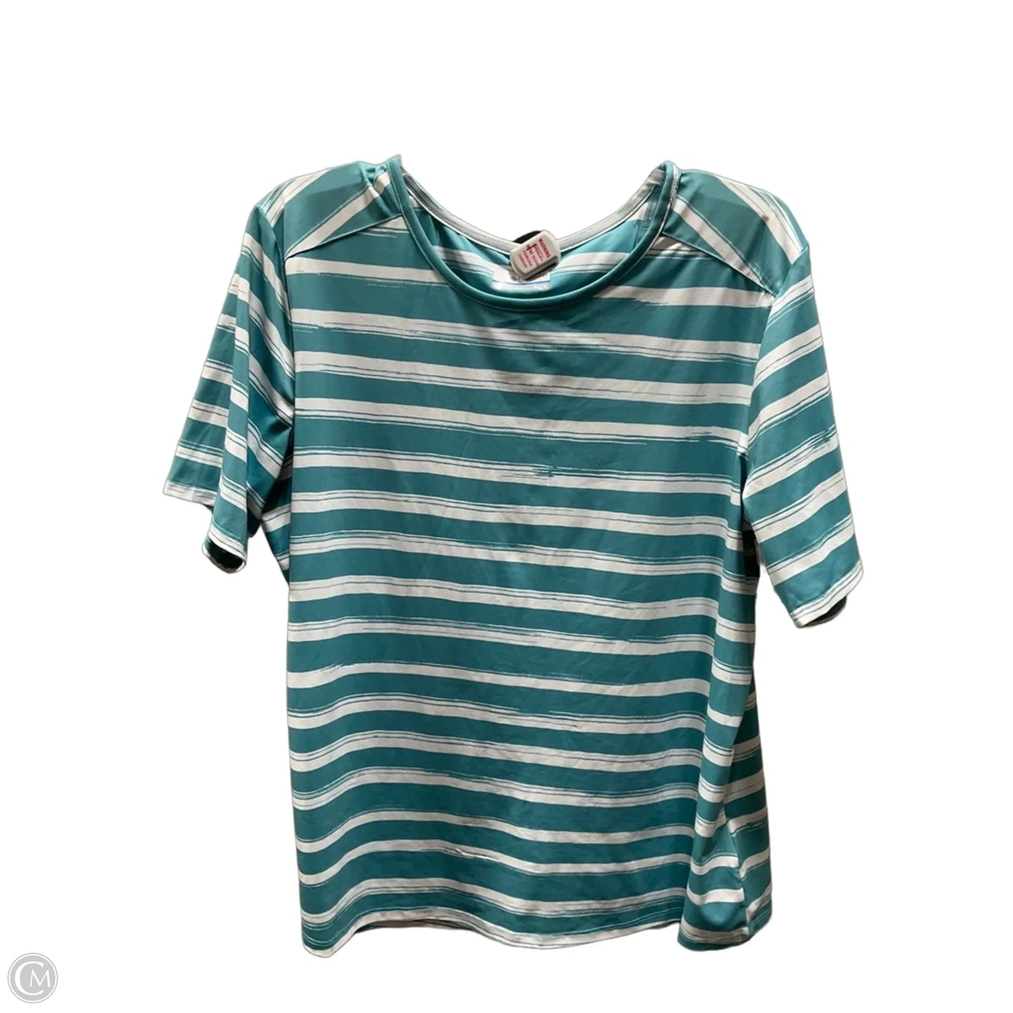 Athletic Top Short Sleeve By Columbia In Striped Pattern, Size: Xl