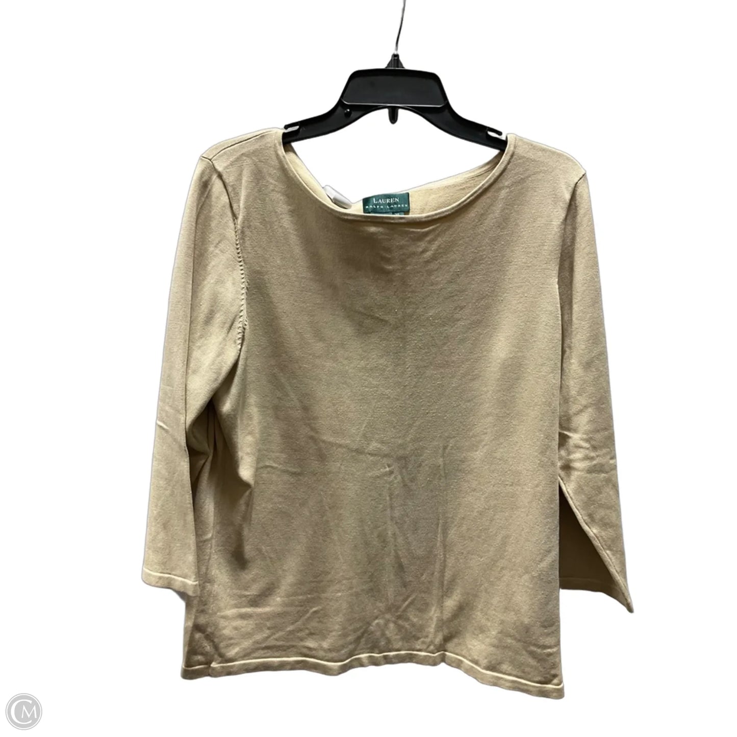 Top 3/4 Sleeve By Lauren By Ralph Lauren In Tan, Size: Xl