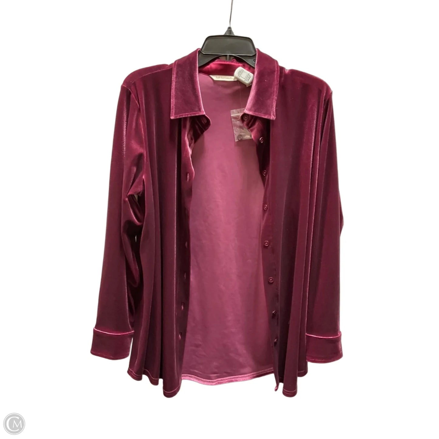 Blouse Long Sleeve By Soft Surroundings In Pink, Size: M