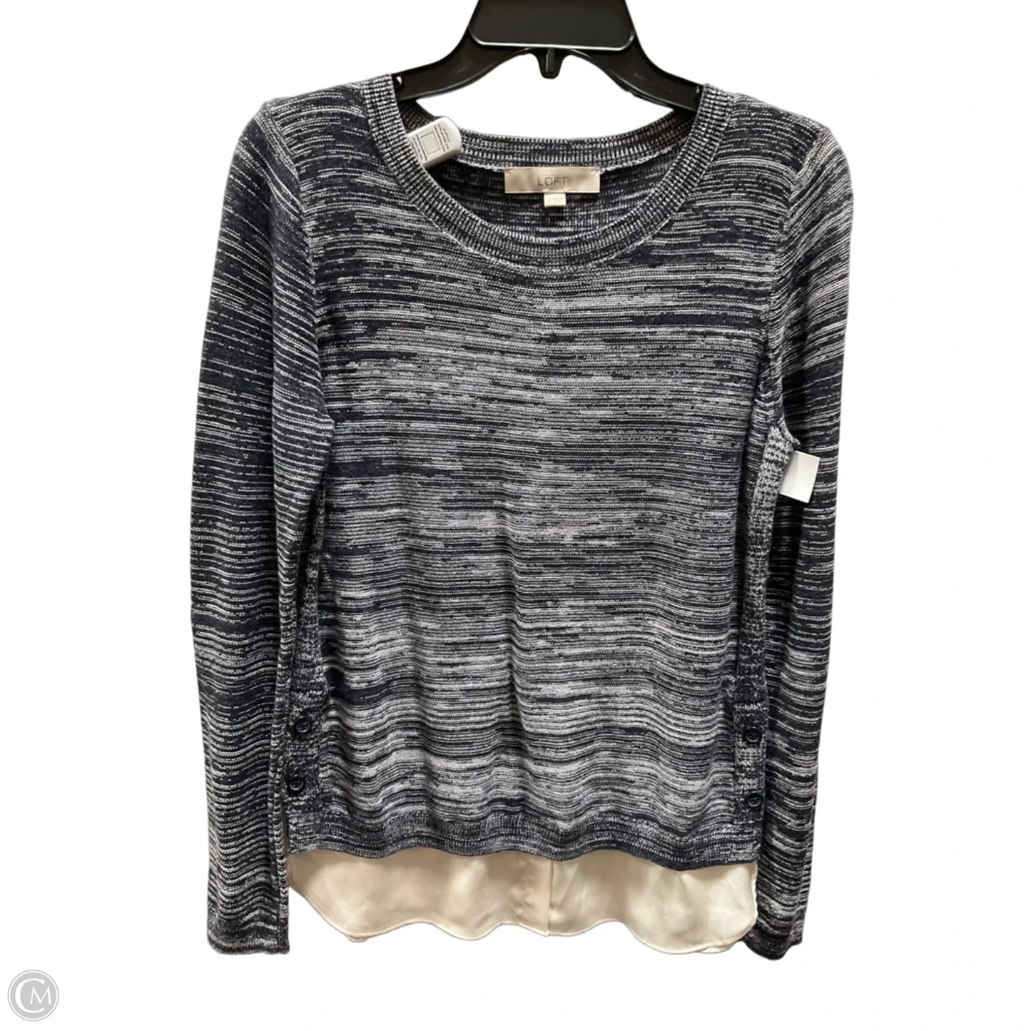 Top Long Sleeve By Loft In Grey, Size: M