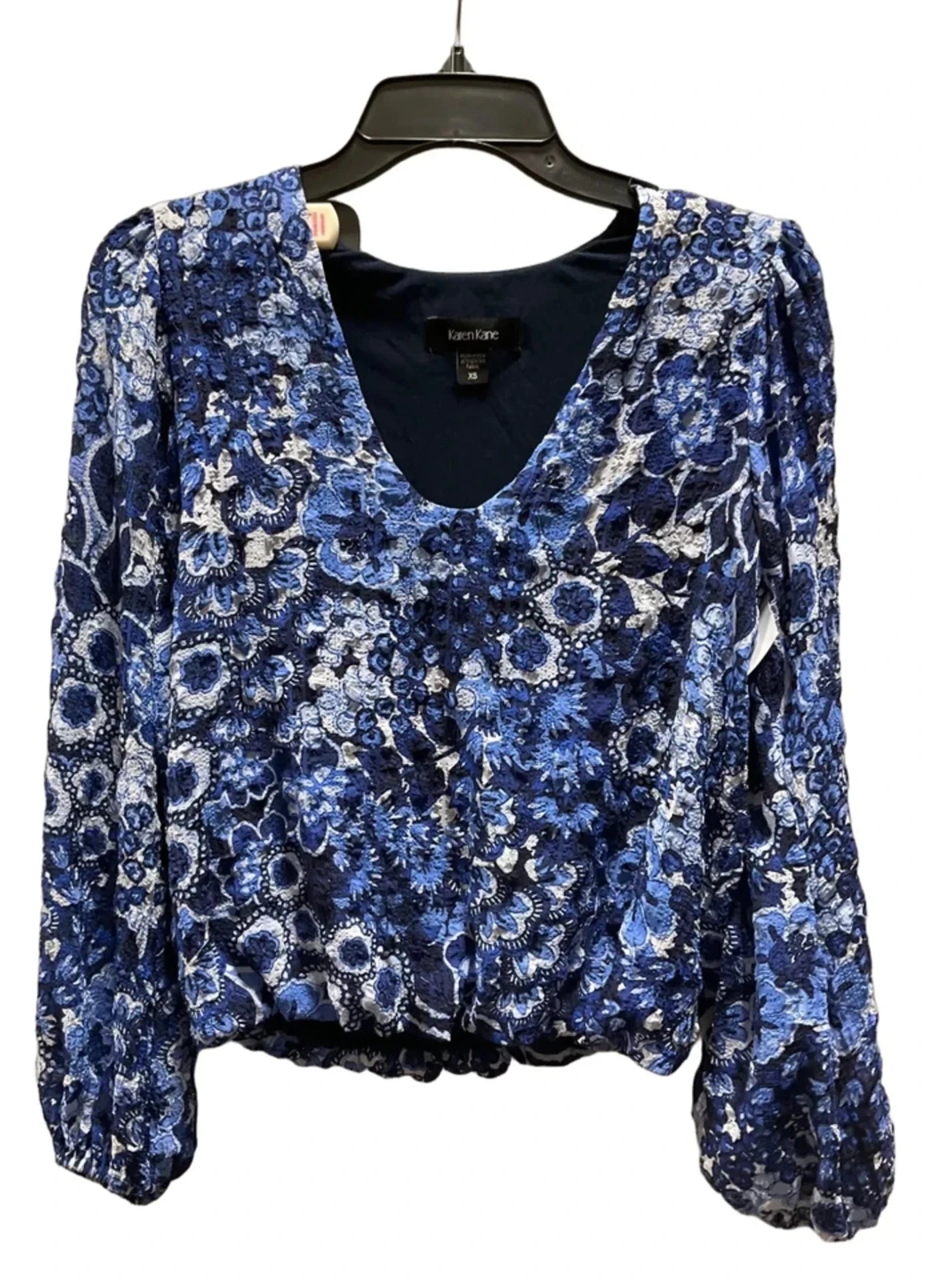 Top Long Sleeve By Karen Kane In Blue, Size: Xs