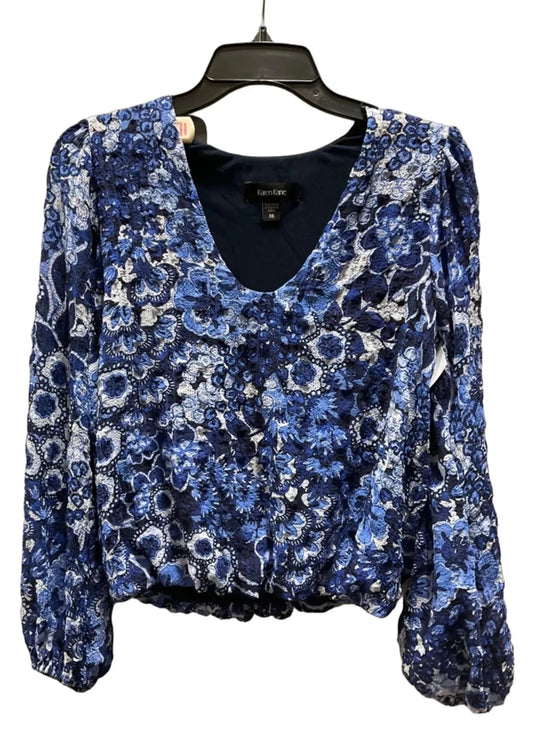 Top Long Sleeve By Karen Kane In Blue, Size: Xs