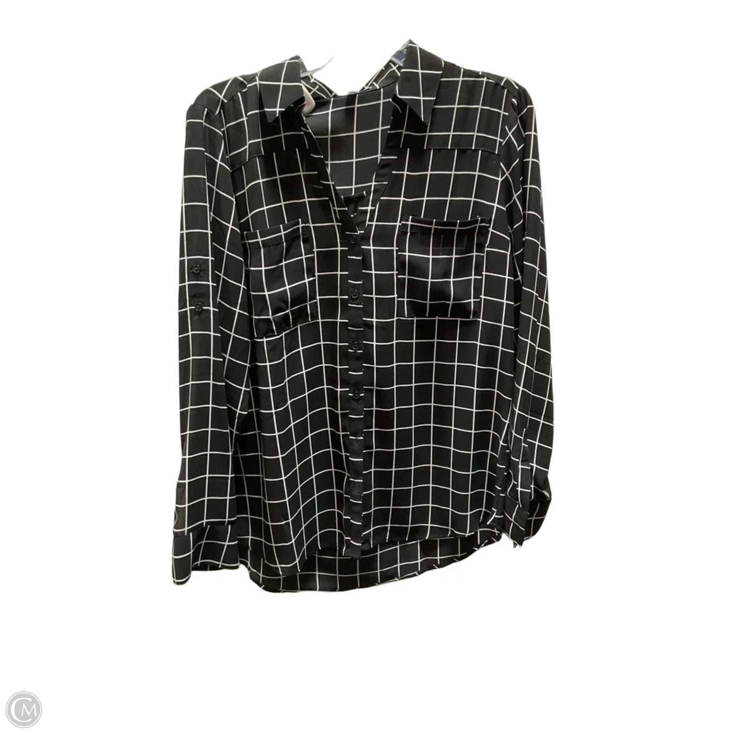 Blouse Long Sleeve By Express In Black, Size: L