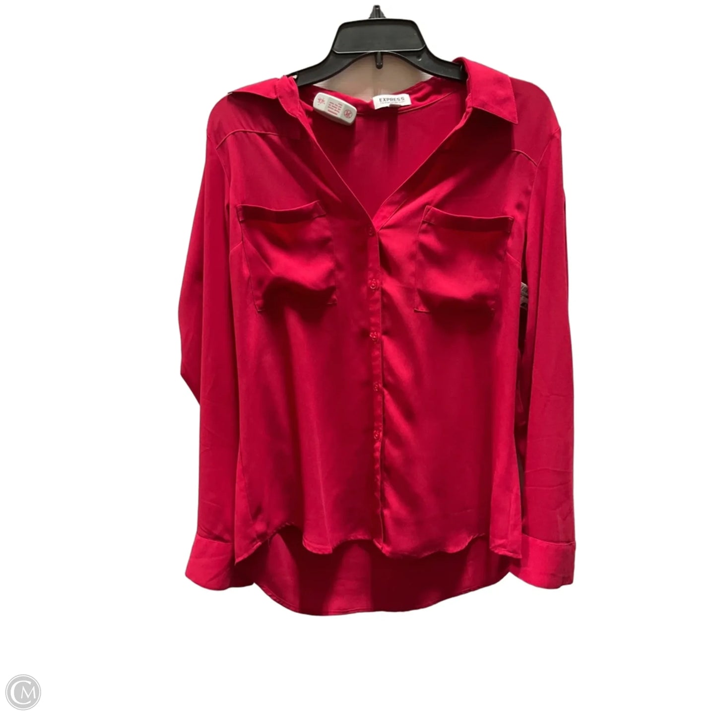 Blouse Long Sleeve By Express In Red, Size: L
