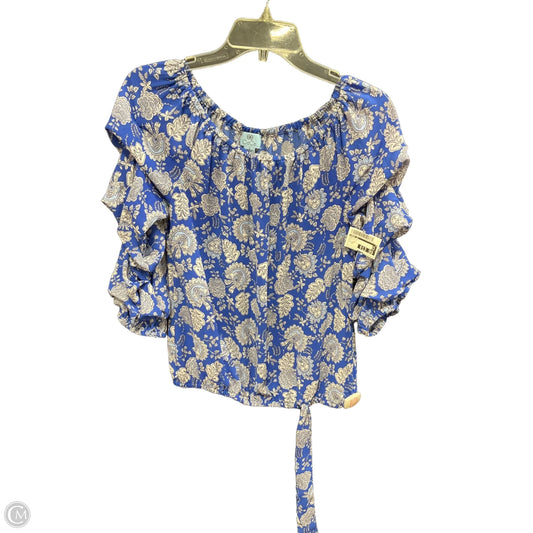 Top Long Sleeve By Cece In Blue, Size: S