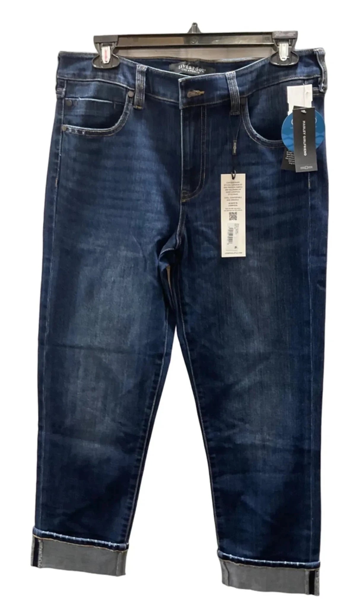 Jeans Straight By Liverpool In Blue Denim, Size: 8