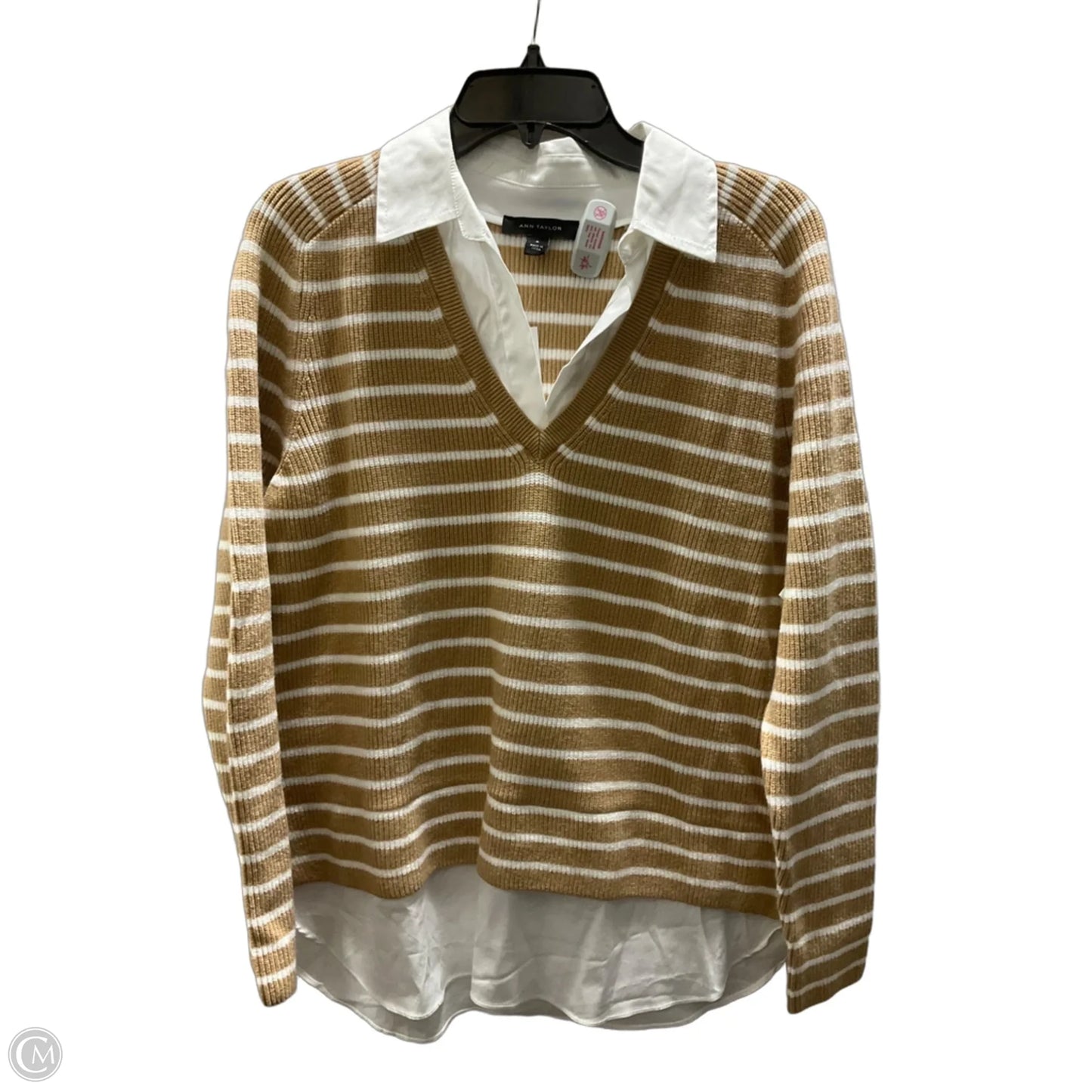 Sweater By Ann Taylor In Striped Pattern, Size: M