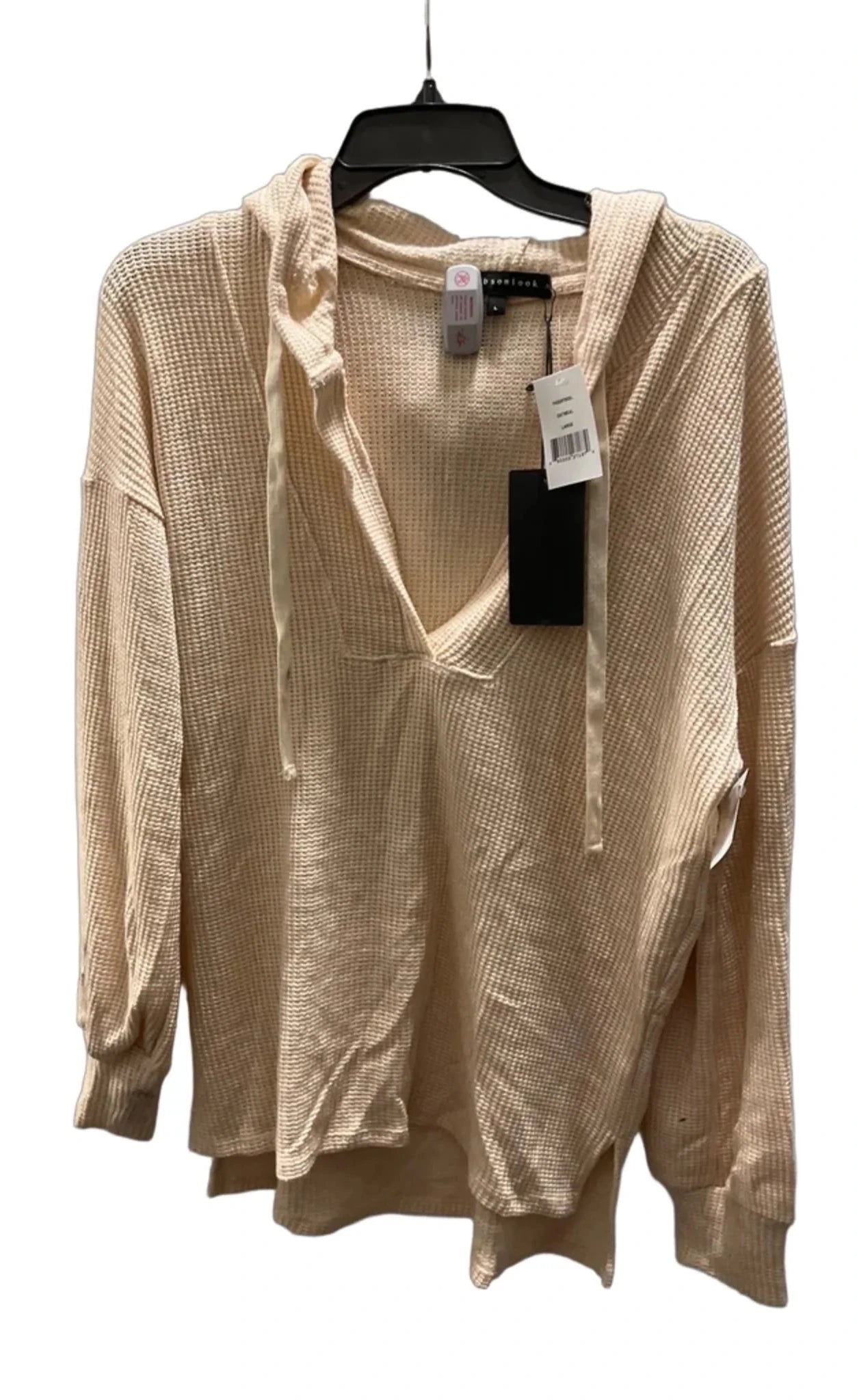 Top Long Sleeve By Gibson In Cream, Size: L