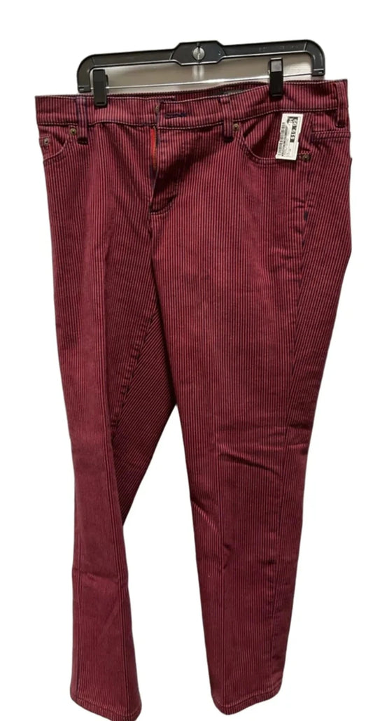 Jeans Straight By Lauren By Ralph Lauren In Striped Pattern, Size: 12