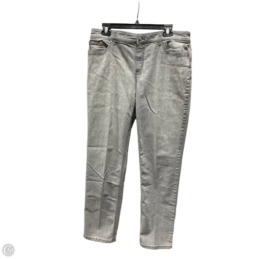 Jeans Straight By Chicos In Grey Denim, Size: 12