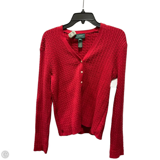 Cardigan By Lauren By Ralph Lauren In Red, Size: L