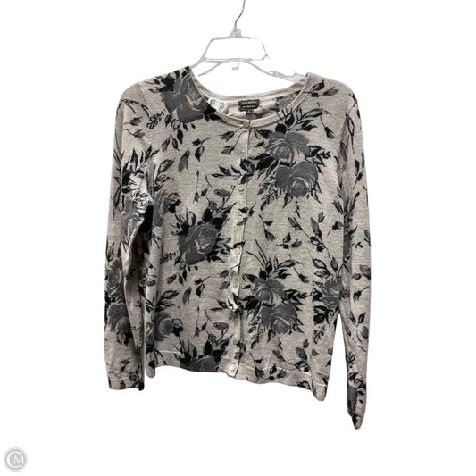 Cardigan By Talbots In Floral Print, Size: L