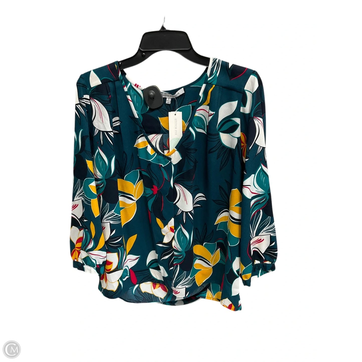 Top Long Sleeve By Collective Concepts In Green, Size: L