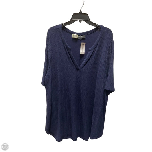Top Short Sleeve By Lane Bryant In Navy, Size: Xxl
