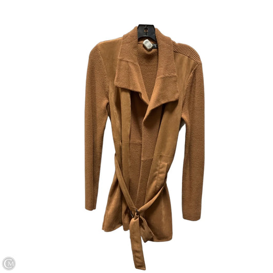 Cardigan By Tahari In Tan, Size: L