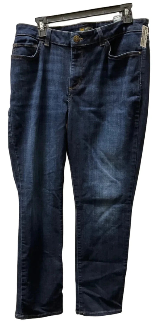 Jeans Straight By Lee In Blue Denim, Size: 16