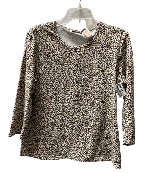 Top 3/4 Sleeve By J Mclaughlin In Animal Print, Size: Xl