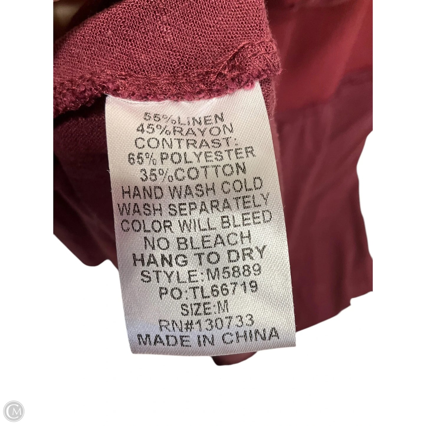Top Long Sleeve By Umgee In Maroon, Size: M