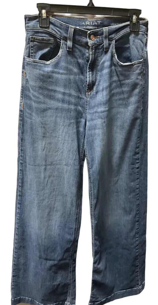 Jeans Wide Leg By Ariat In Blue Denim, Size: 6l