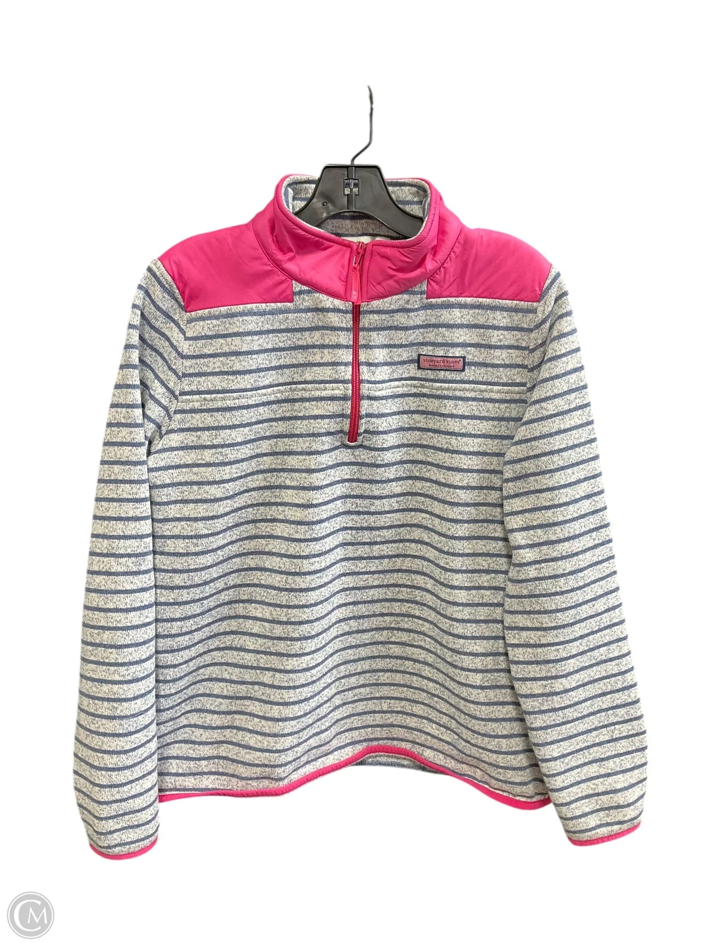 Sweatshirt Collar By Vineyard Vines In Striped Pattern, Size: L