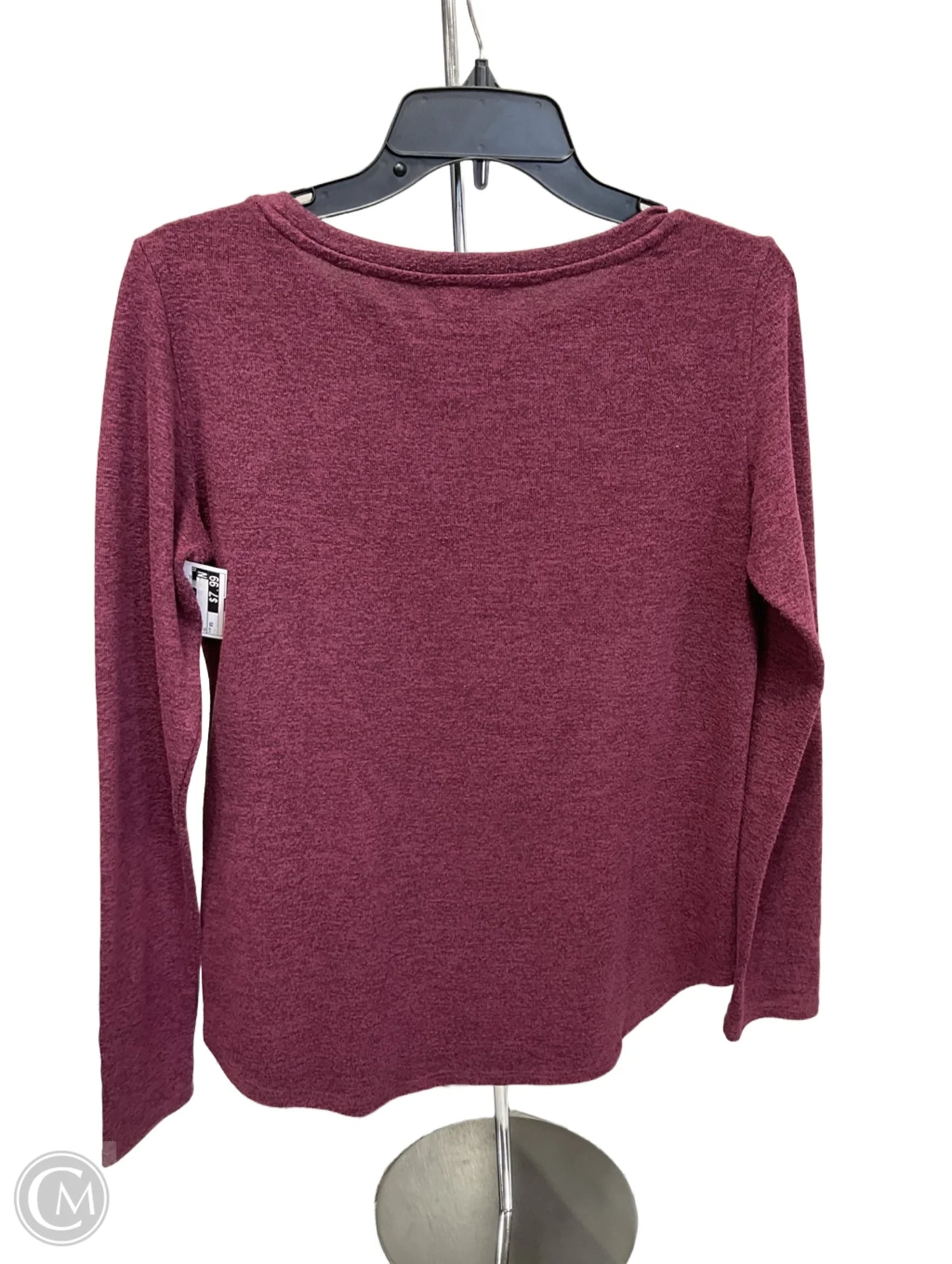 Top Long Sleeve Basic By Dip In Maroon, Size: Xs