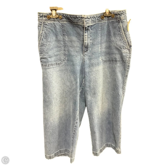 Jeans Cropped By Talbots In Blue Denim, Size: 14