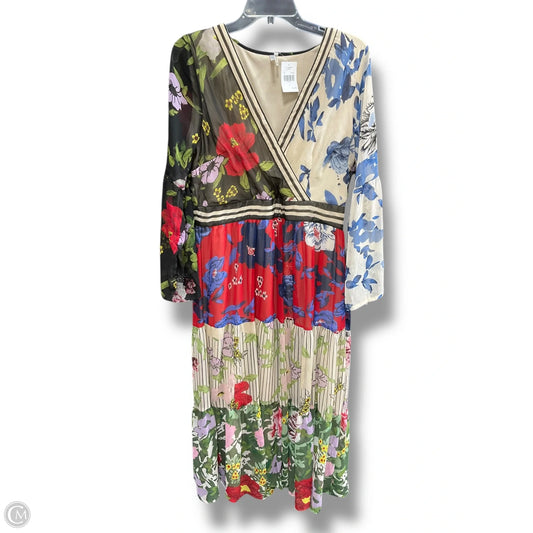 Dress Casual Midi By Kaktus In Floral Print, Size: L
