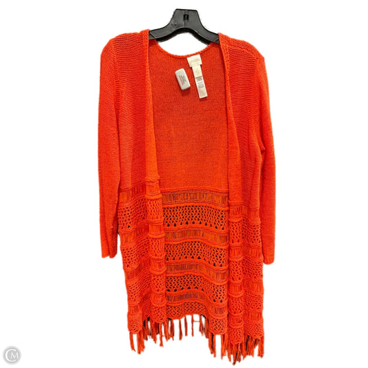 Cardigan By Chicos In Orange, Size: L