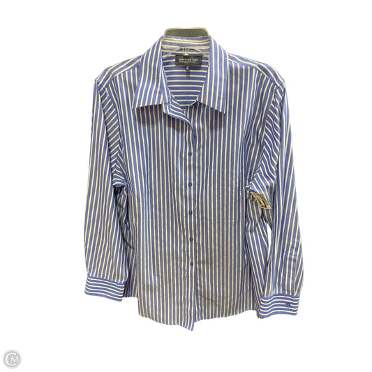 Blouse Long Sleeve By Jones New York In Striped Pattern, Size: 2x