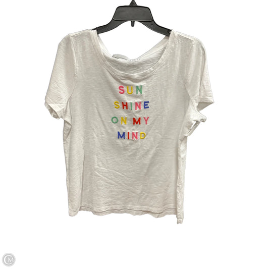 Top Short Sleeve By Talbots In White, Size: 1x