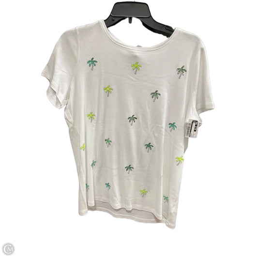 Top Short Sleeve By Talbots In White, Size: 1x