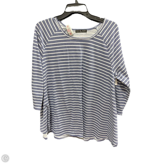 Top 3/4 Sleeve By Kim & Cami In Striped Pattern, Size: 1x