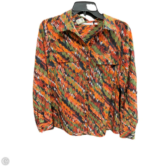 Blouse Long Sleeve By Notations In Orange & Red, Size: S